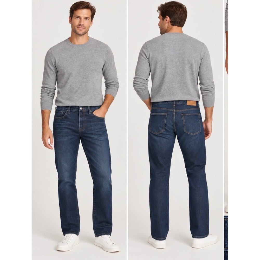 Bonobos Men's Dark Wash Straight Leg Jeans 33x30 5 Pocket Stretch Denim
